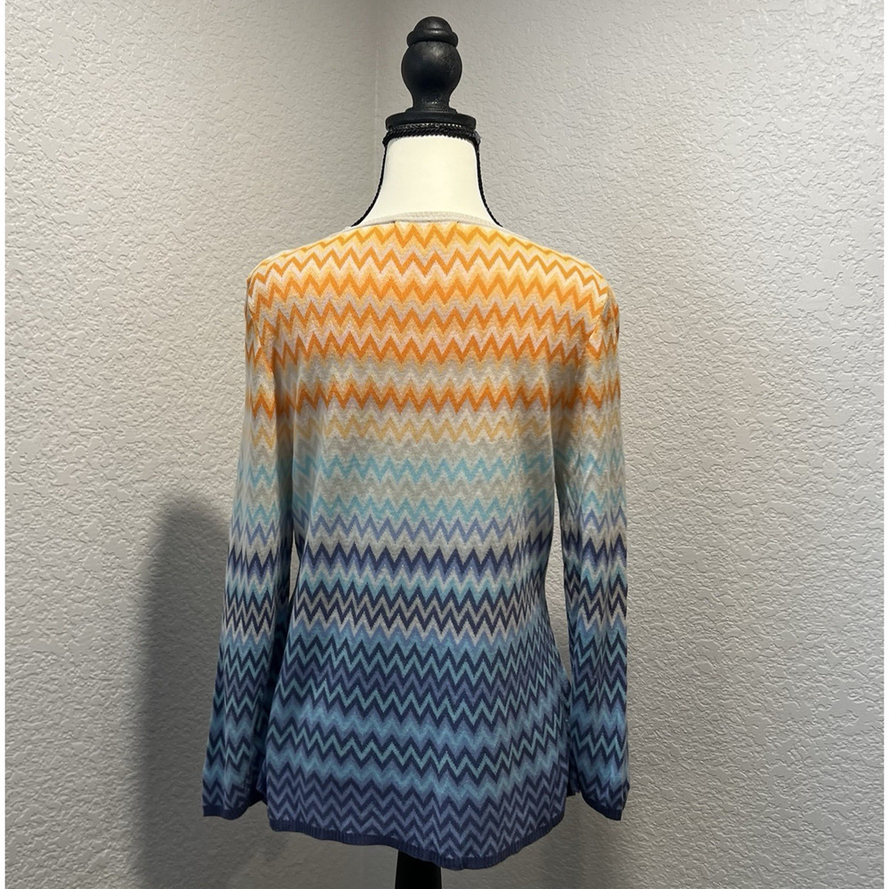 Sigrid Olsen Multi Color Silk Blend Zig Zag Knit … - image 3